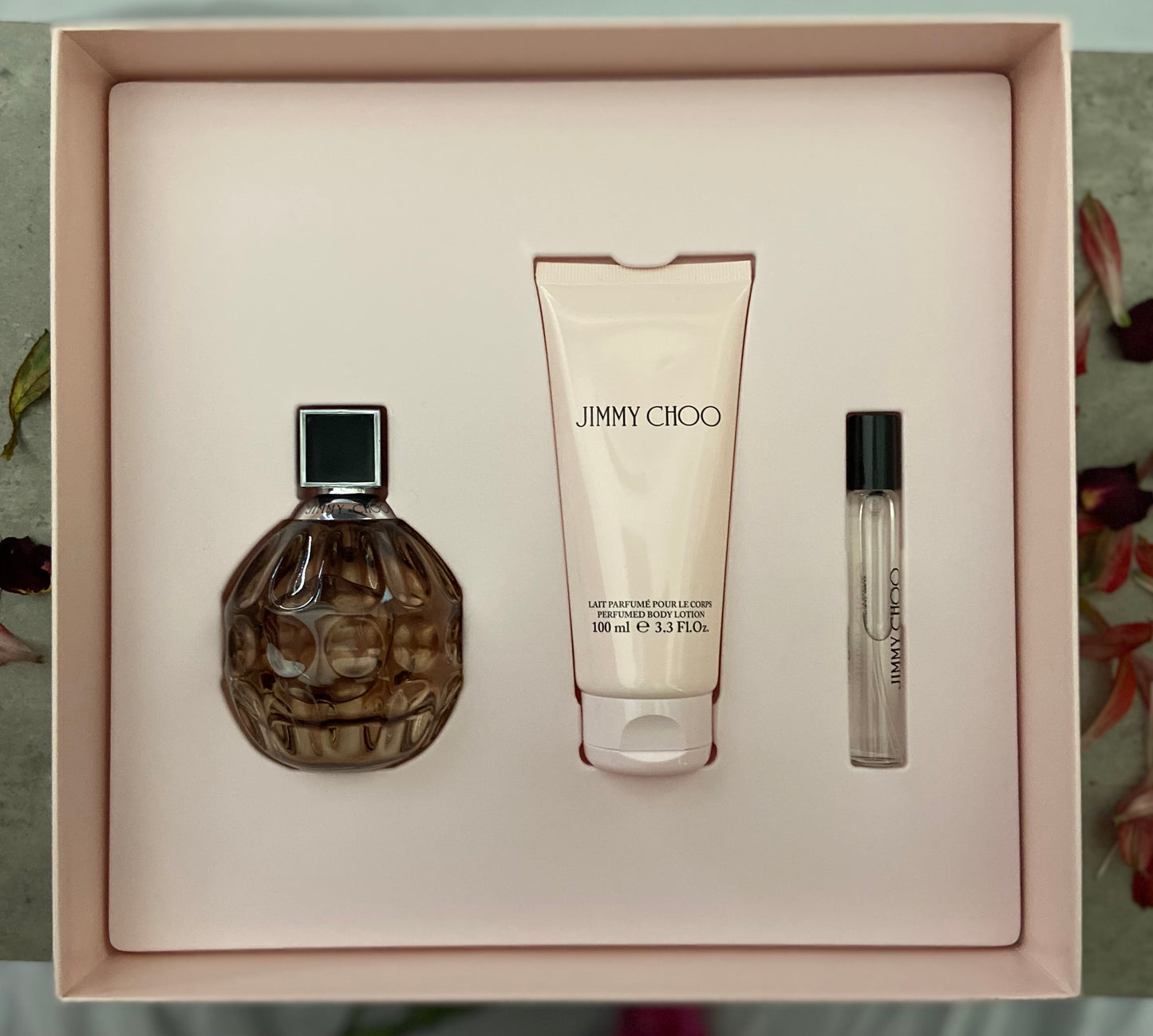 Jimmy Choo 3 Piece Gift Set- 3.3 Oz Eau De Parfum Spray New Box For Women