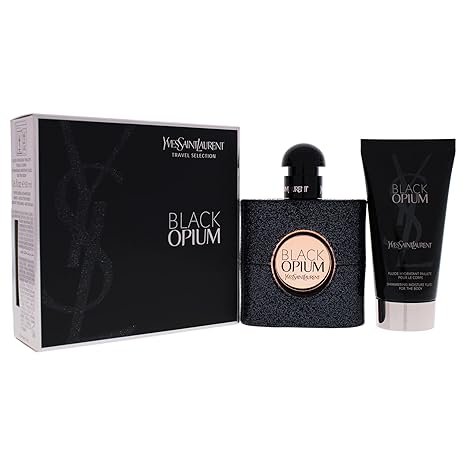 Black Opium by Yves Saint Laurent Eau de Parfum Spray 50ml & Shimmering Moisturising Fluid 50ml